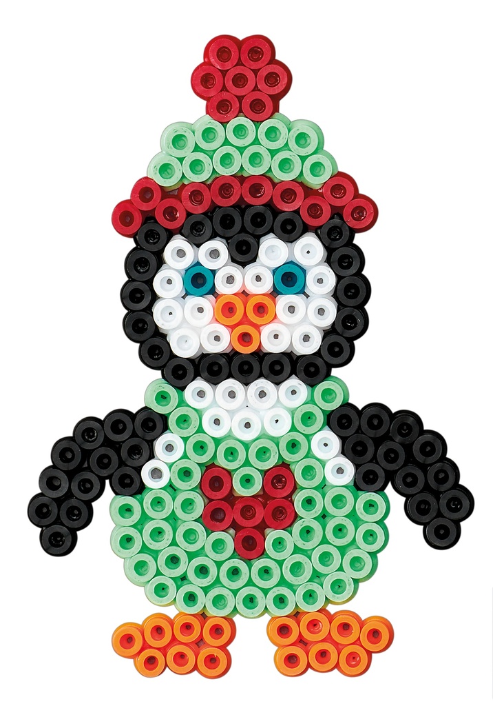 Blister 450 beads color + placa pingüino pequeño + papel de planchado