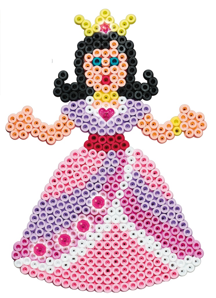 Blister 1100 beads + placa princesa color rosa pastel + papel