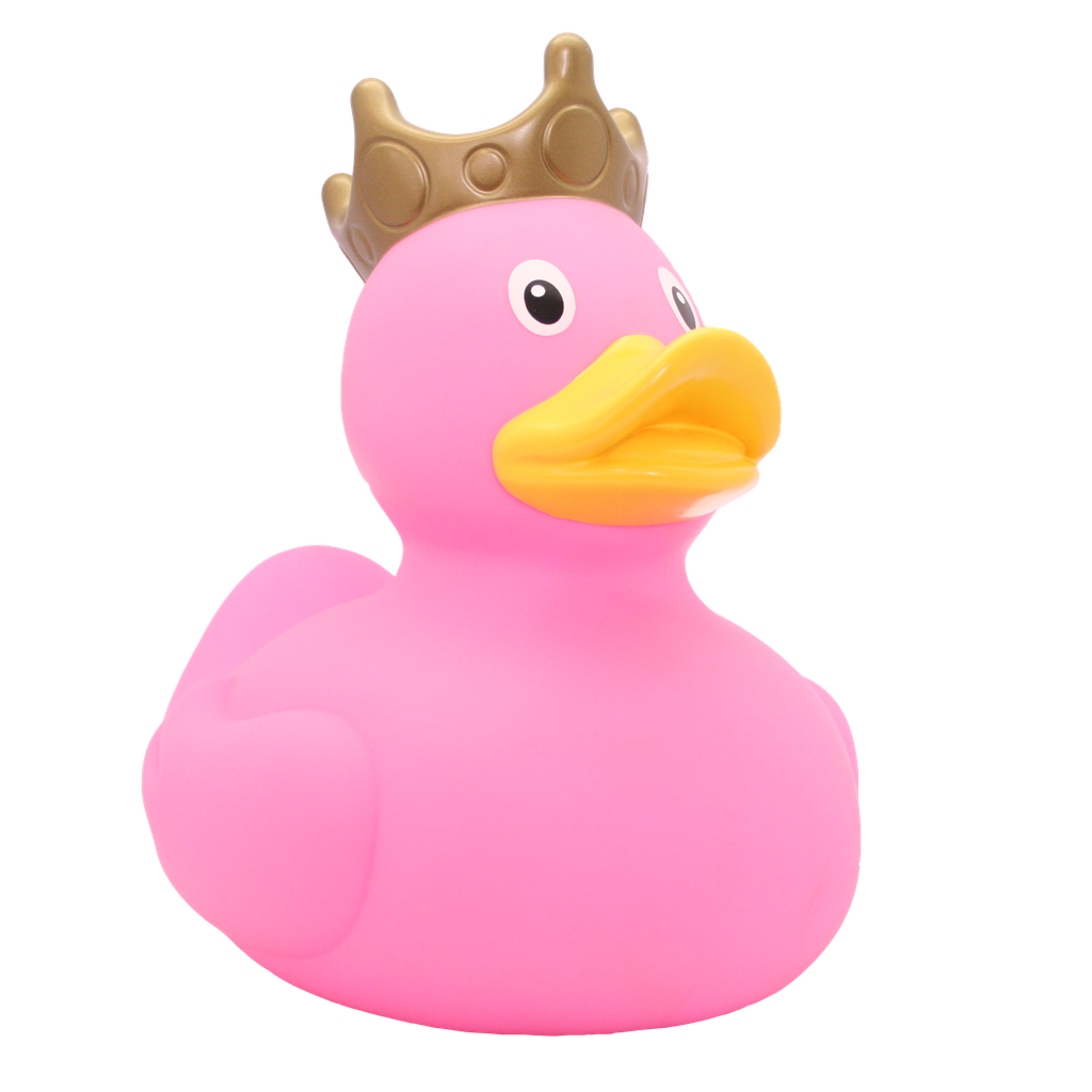 Pato XXL rosa con corona