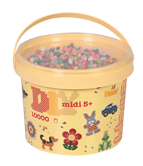 Hama midi mix 68 (69 colores) 10000 piezas en cubo