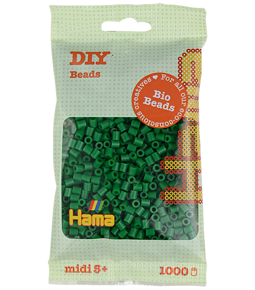 Hama midi Bio beads verde 1000 piezas