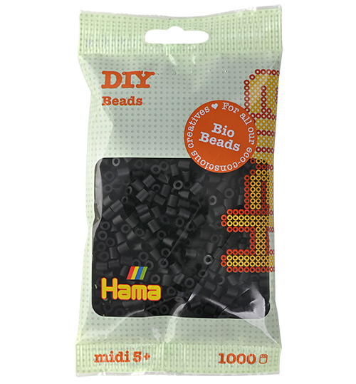 Hama midi Bio beads negro 1000 piezas