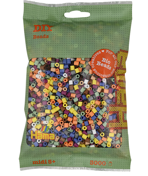 Hama midi Bio beads mix 197 (10 colores) 3000 piezas
