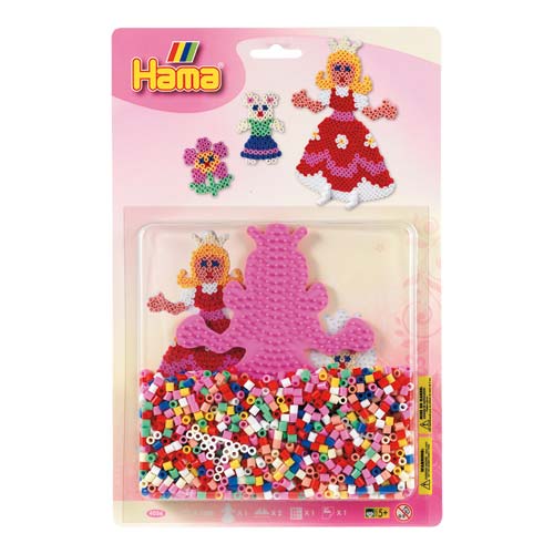 Blister Hama Beads Midi 1100 beads + placa princesa + papel