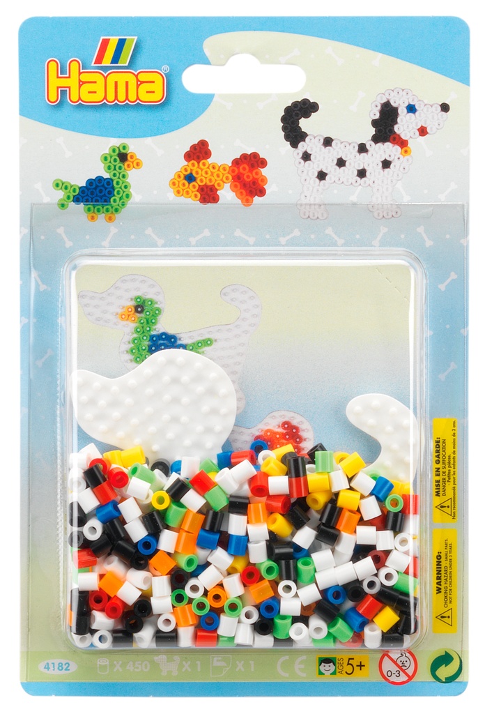 Blister 450 beads color + placa perro pequeño + papel de planchado