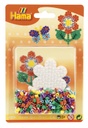 Blister Hama Beads Midi 350 beads color + placa flor pequeña + papel de planchado