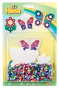 Blister Hama Beads Midi 1100 beads + placa mariposa y flor pequeña + papel