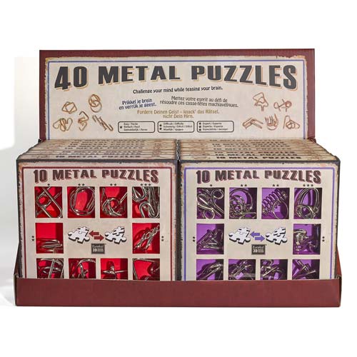 Display with 16 Metal Puzzles Sets (10 Metal Puzzles) - Expositor Surtido 16 sets de 10 Metal Puzzles