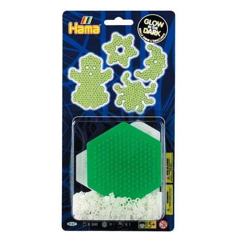 Blister 300 beads brilla en la oscuridad + placa hexagonal pequeña + papel de planchado 