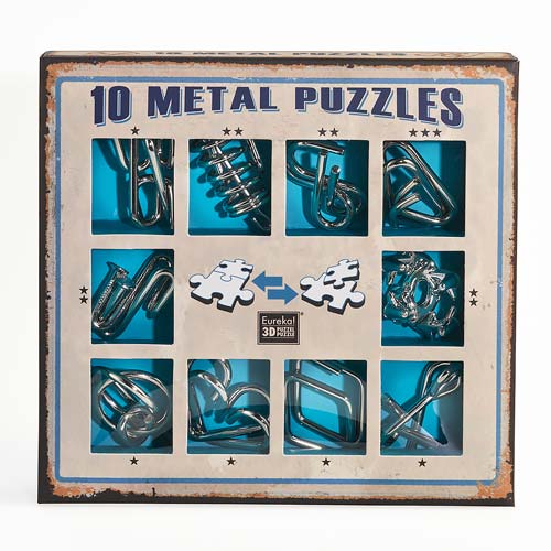 Metal Puzzles Set  - Set de 10 Metal Puzzles Azul