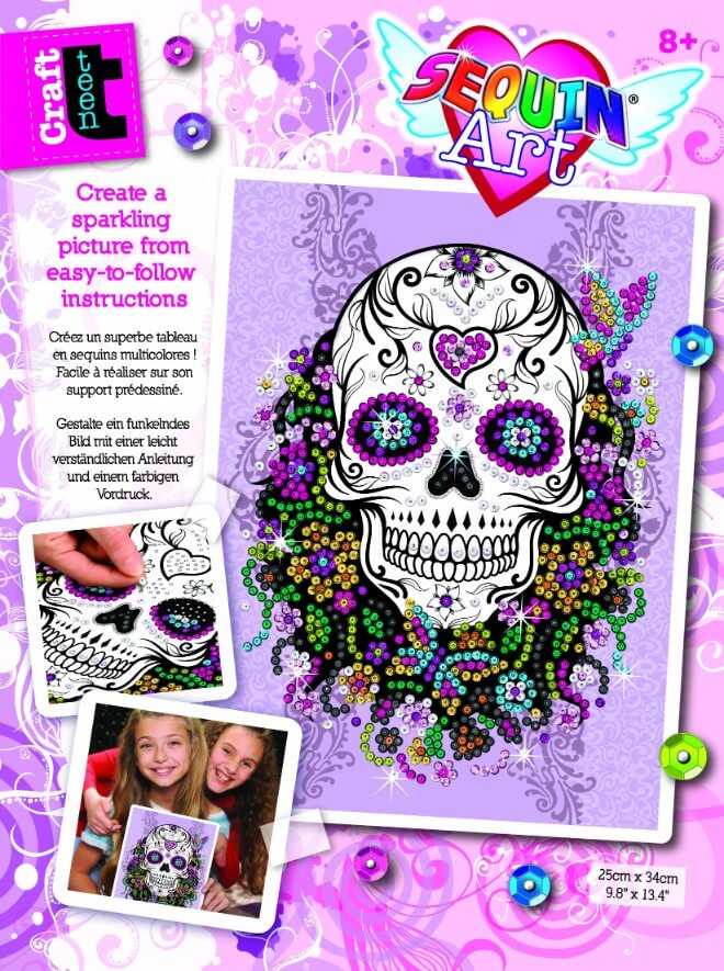 Sequin Art Craft Teen - Flower Skull - Calavera con Flores