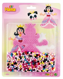[4210] Blister 1100 beads + placa princesa color rosa pastel + papel