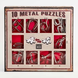 [473358] Metal Puzzles Set  - Set de 10 Metal Puzzles - Rojo