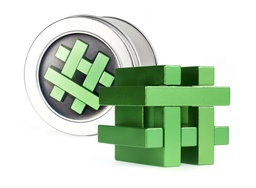 [473442] Hashtag Metal Puzzle en lata (verde)